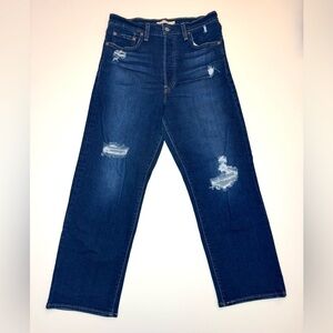 Levi’s Women’s Ribcage Straight Ankle Distressed Jeans Size- 30